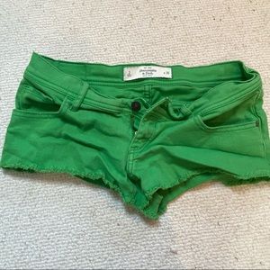 Abercrombie Kelly Green Denim Low Rise Shorts 26